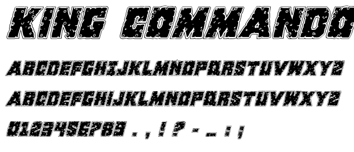 King Commando Riddled Italic font